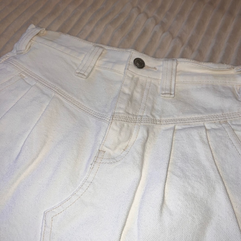 NWOT Free People Sidecar White Denim Mini Skirt - Picture 8 of 9